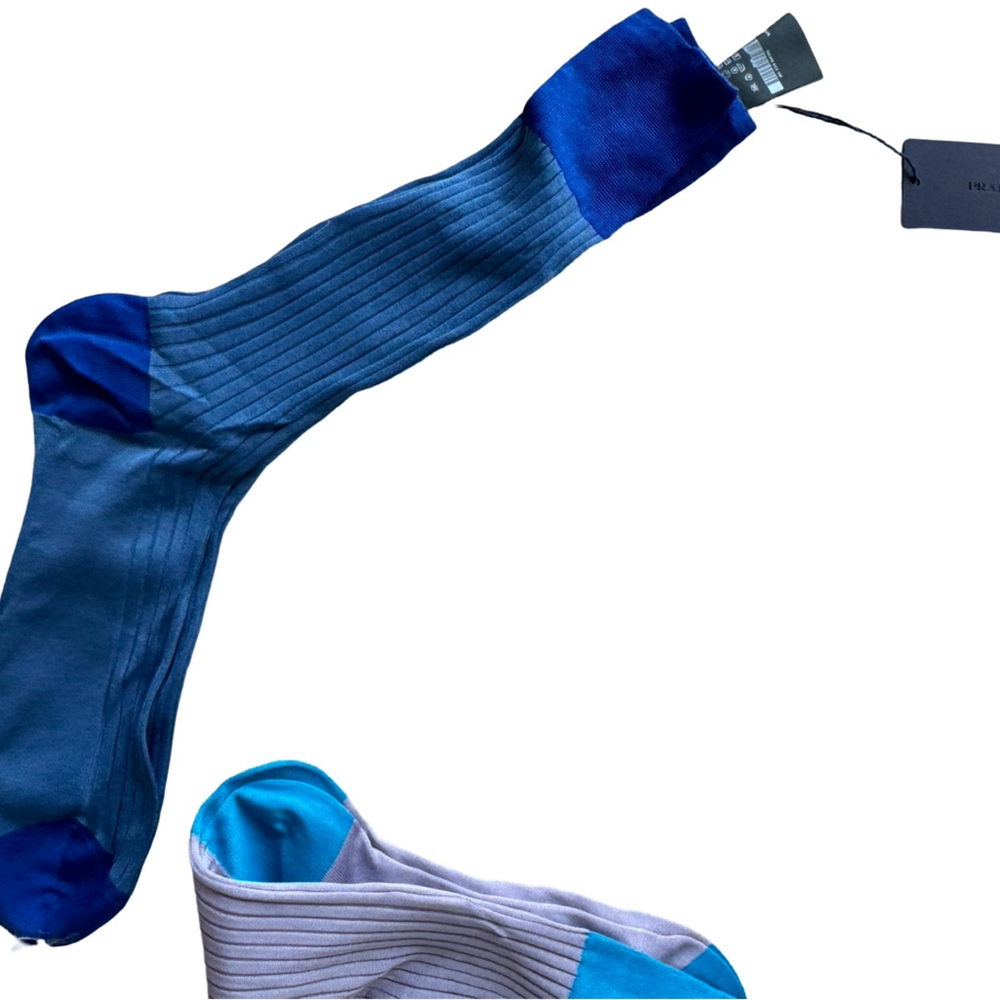 Set of 2 Superfine Cotton Prada Men’s Socks Size 12 - Picture 5 of 6